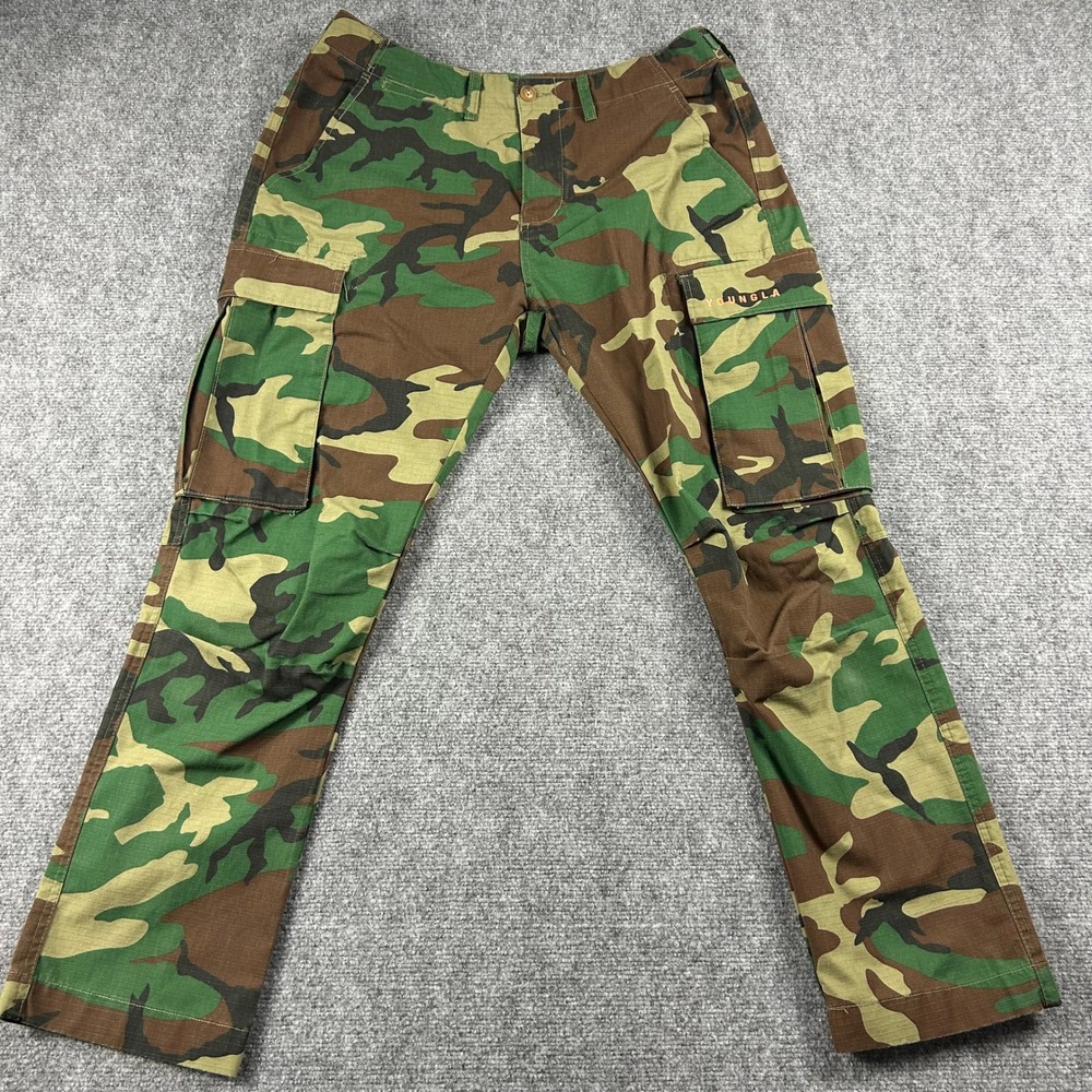 YoungLA Cargo Pants Mens Large Green Camo Ripstop Woodland Utility YLA2566